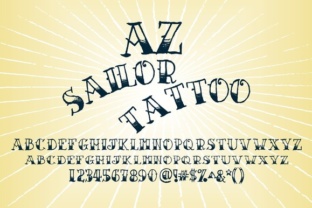 AZ Sailor Tattoo: A Vintage Serif Font for Bold Web Design